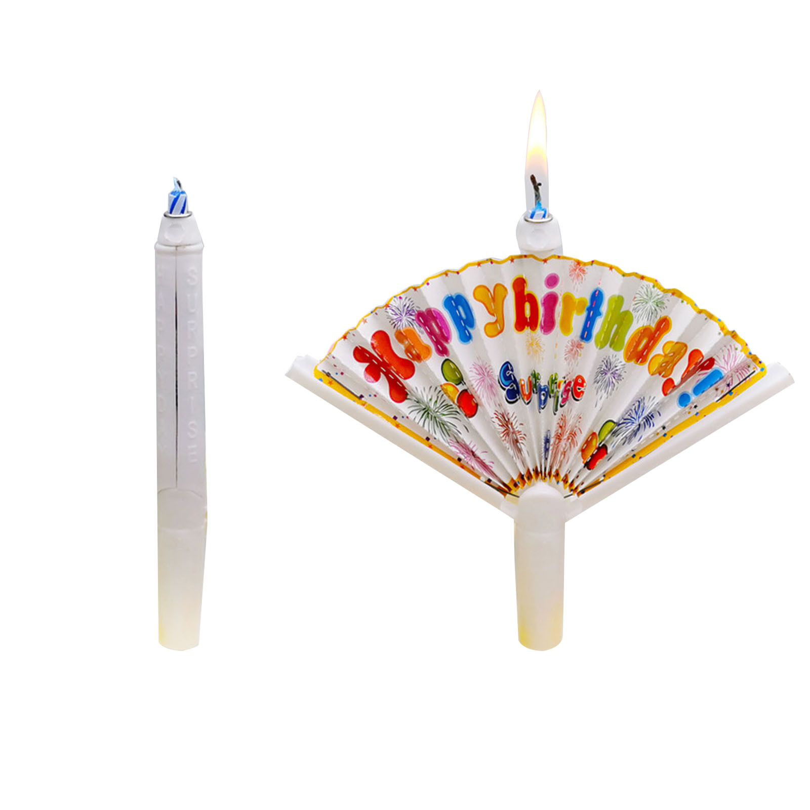Funny Cake Topper Candle, Incredible Pop Up Surprise Fan Shaped Candle Funny Clown Candles, Trick Cake Decoration Candle Creative Birthday Candles for Birthday Party, April Fools Day Party